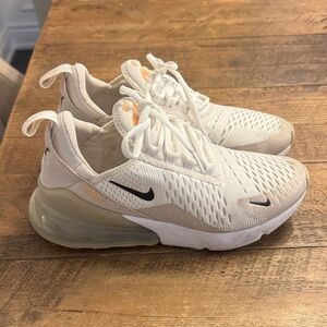 Nike White Sneakers with Light Orange Accents